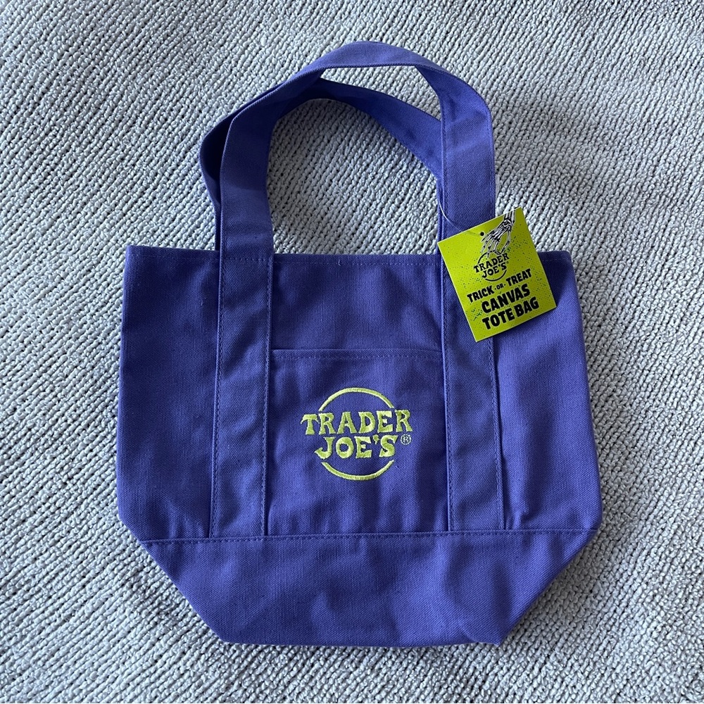 Trader Joe's Purple mini Canvas Tote Bag